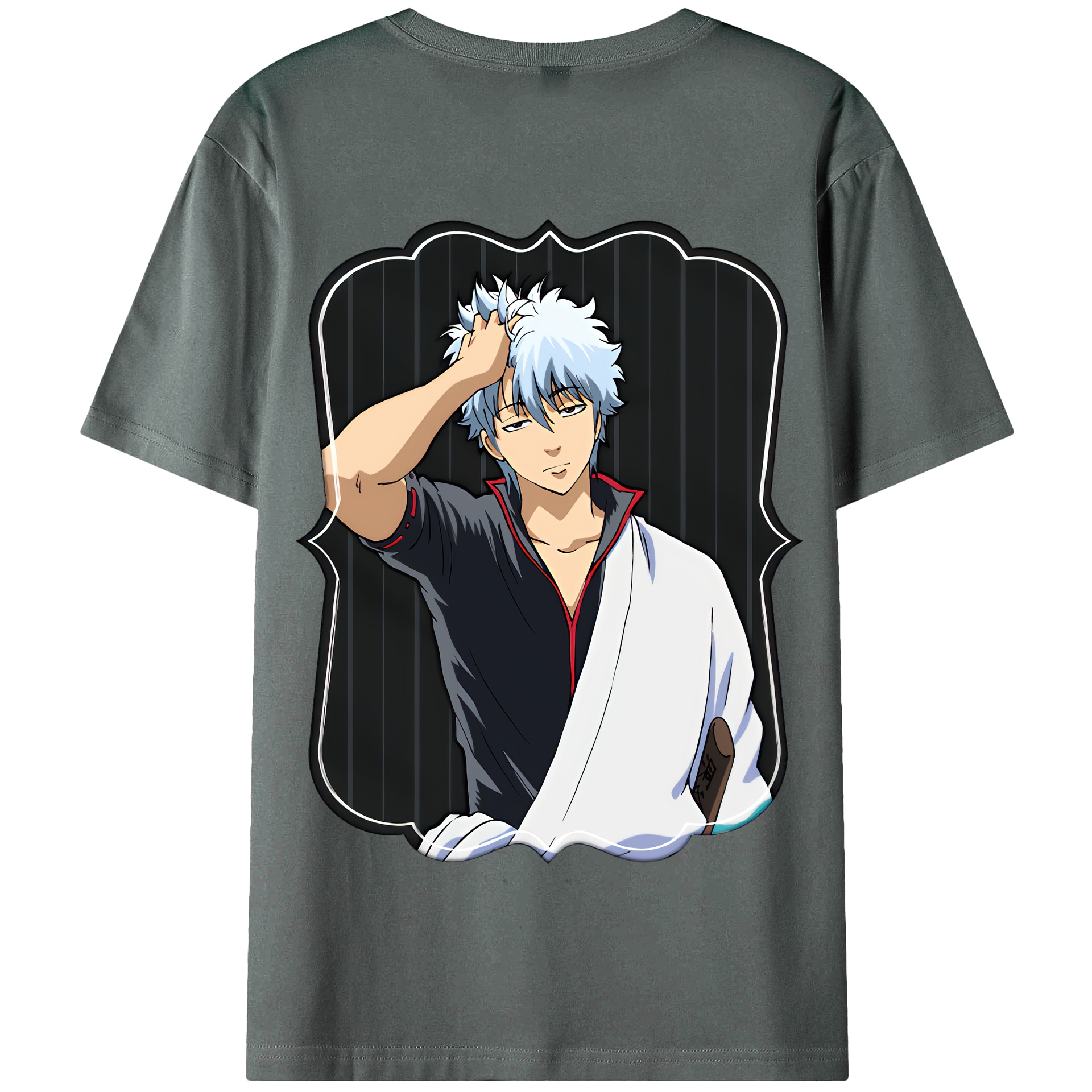 （画像用） ぎんたま 坂田銀時（さかたぎんとき） 神楽 志村新八（しむら しんぱち） GINTAMA Sakata Gintoki Kagura Shimura Shinpachi 綿100％半袖Tシャツ（背面プリント）